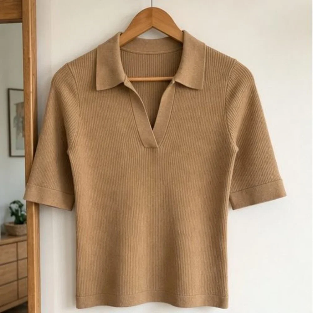 Blue Tie Neck Blouse